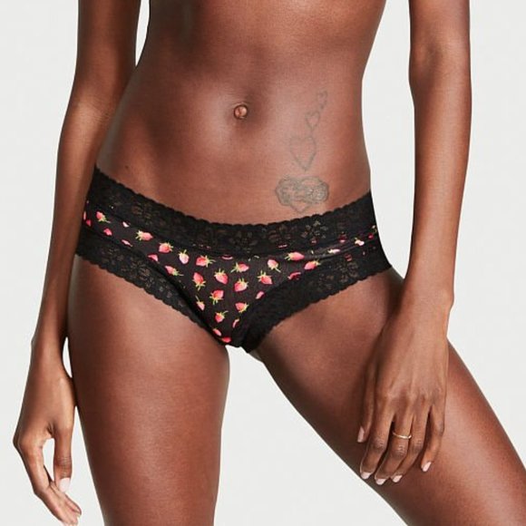 VS Strawberries Lace Waist Cotton Cheeky Panty NWT - Picture 6 of 14